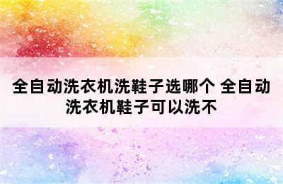 全自动洗衣机洗鞋子选哪个 全自动洗衣机鞋子可以洗不